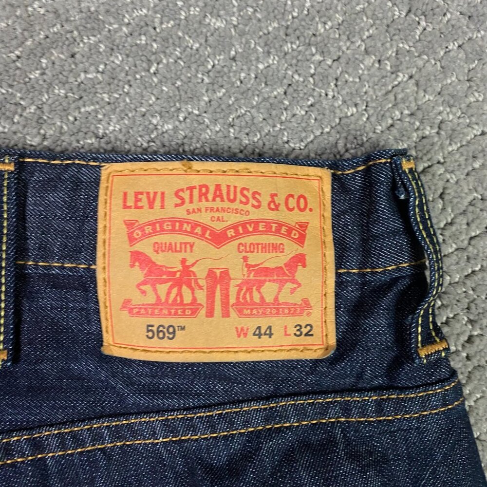 Levi's 569 Jeans Men 44 x 32 Fit 46x31 Blue Loose Straight Leg NWOT 00569 0127 - Picture 7 of 14